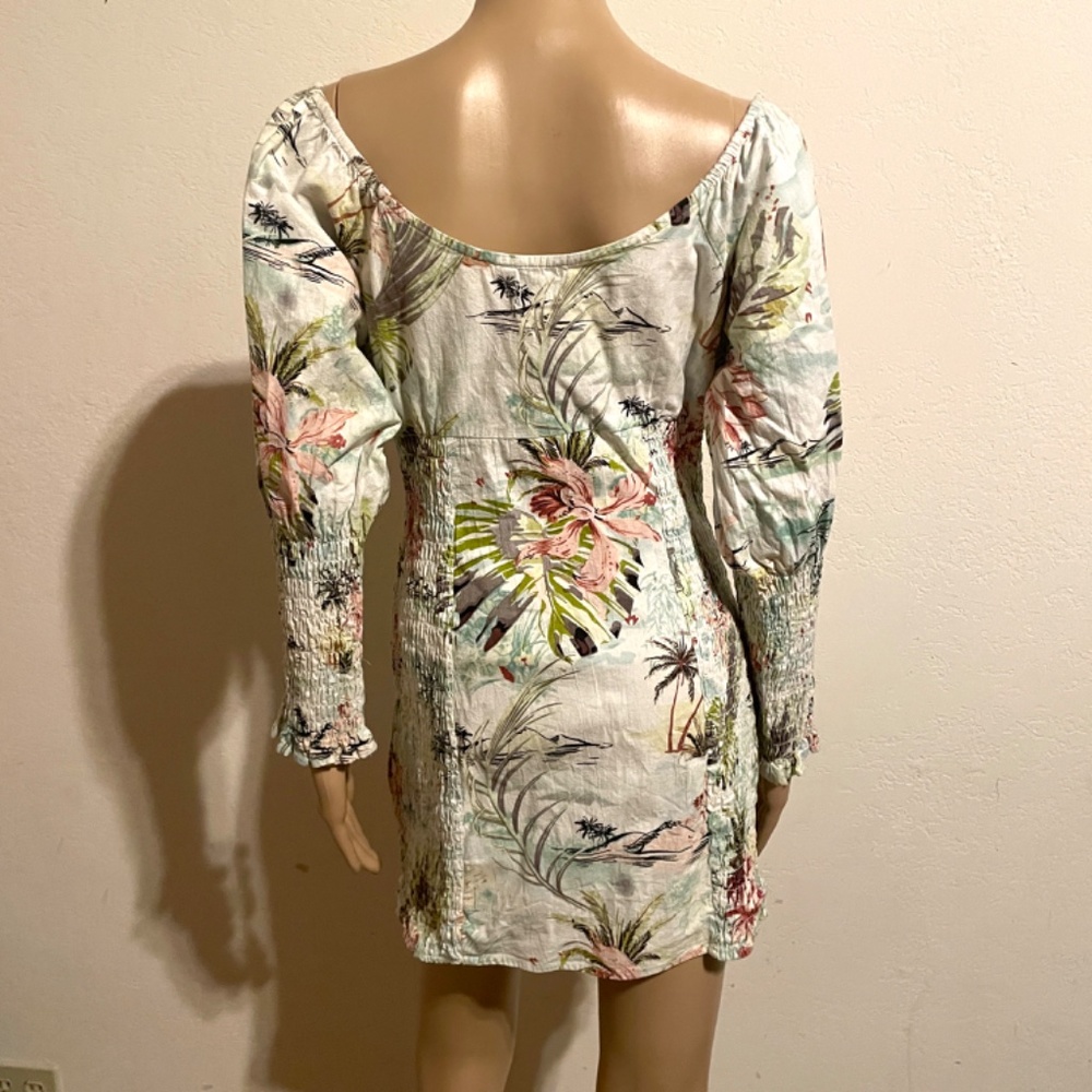 Asos Design Button Through Shirred Mini Dress In … - image 6